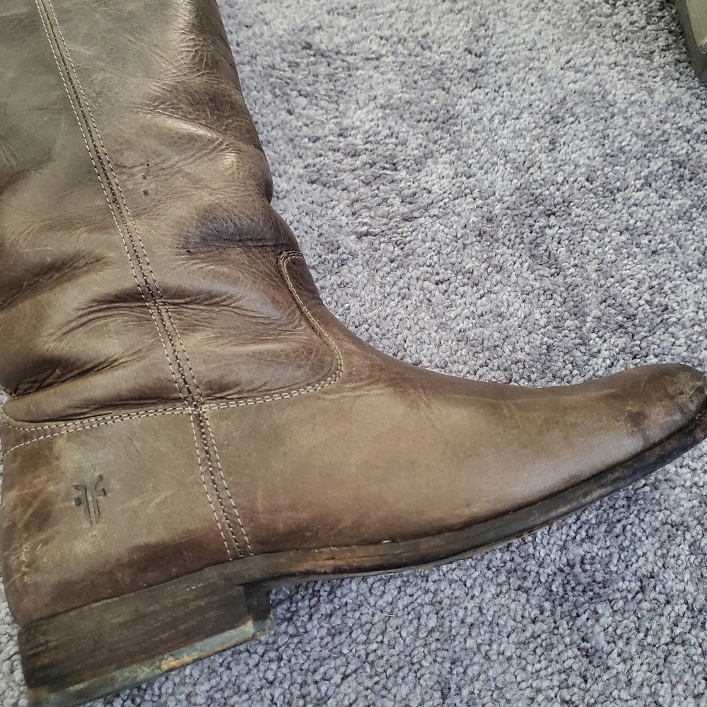 Frye Melissa Button Leather Riding Boots - Picture 3 of 13